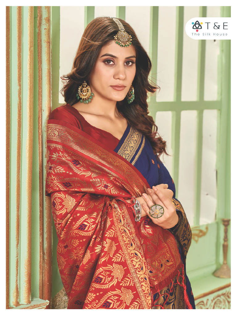 T And E Anika Silk Colors Party Wear Sarees Catalog